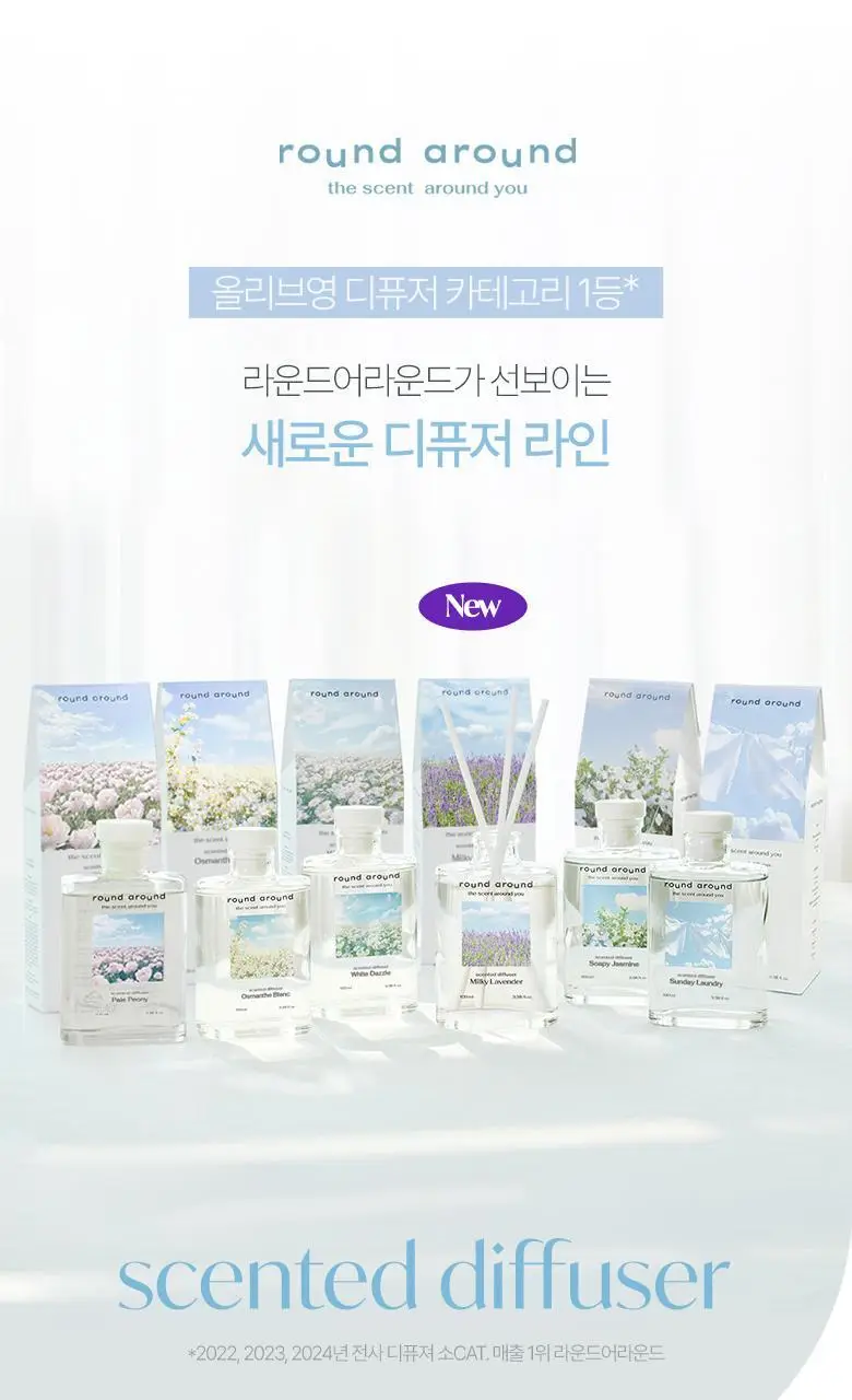 [가정의달 특가] 라운드어라운드 센티드 디퓨저 100ml 6종 상세페이지 5